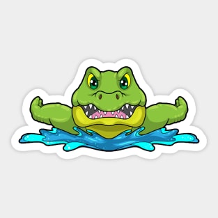 Crocodile at Swimming in Water Sticker